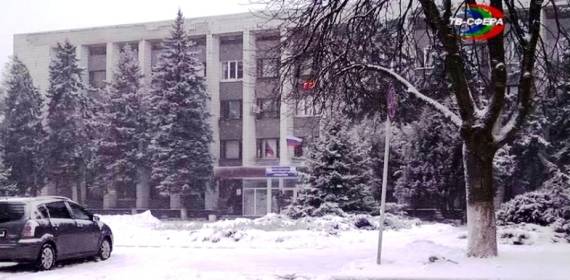 В Харцызске снегопад